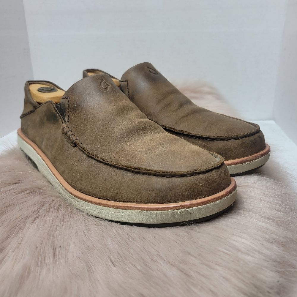 Olukai Kalia Nubuck Leather Slip On Beach Sneakers Men's Shoe Size 9